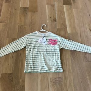 Zara, chubby chups  and green and white striped shirt, size 9 NWT!